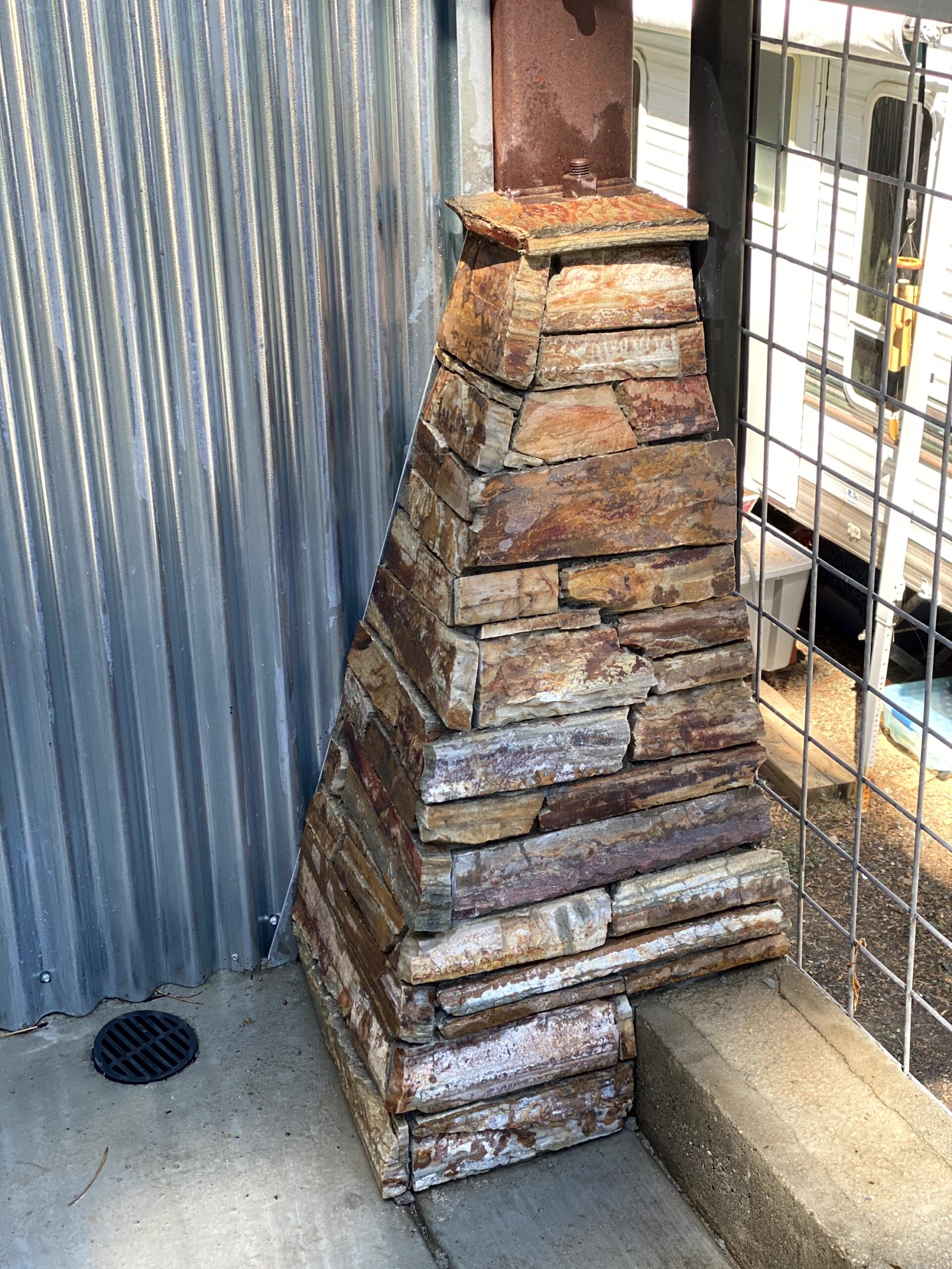 Waterman-Construction-Custom Waterman Construction custom rock post footing.